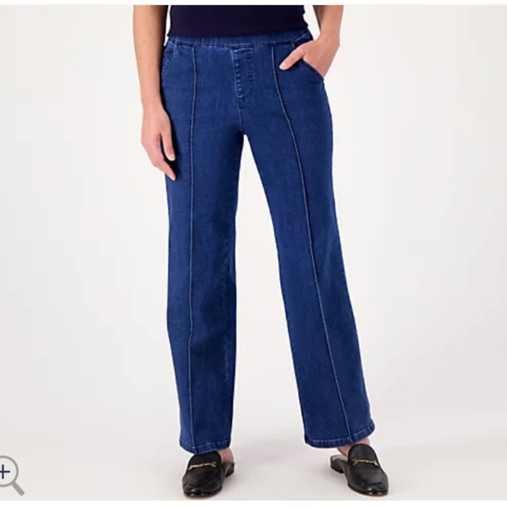 New A546071
Isaac Mizrahi Live! True Denim Regular Pull On Wide Leg Jean
